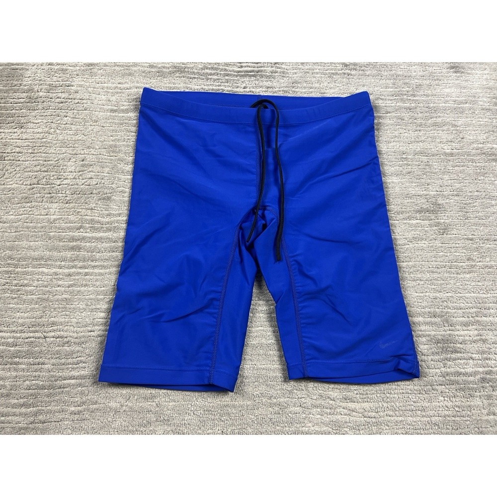 Nike Biker Shorts Womens 34 Blue Mid Rise Stretch Comfort Drawstring Slim